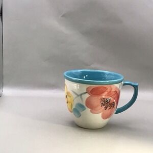 The Pioneer Woman Vintage Bloom 16oz Coffee Tea Mug Cup Turquoise